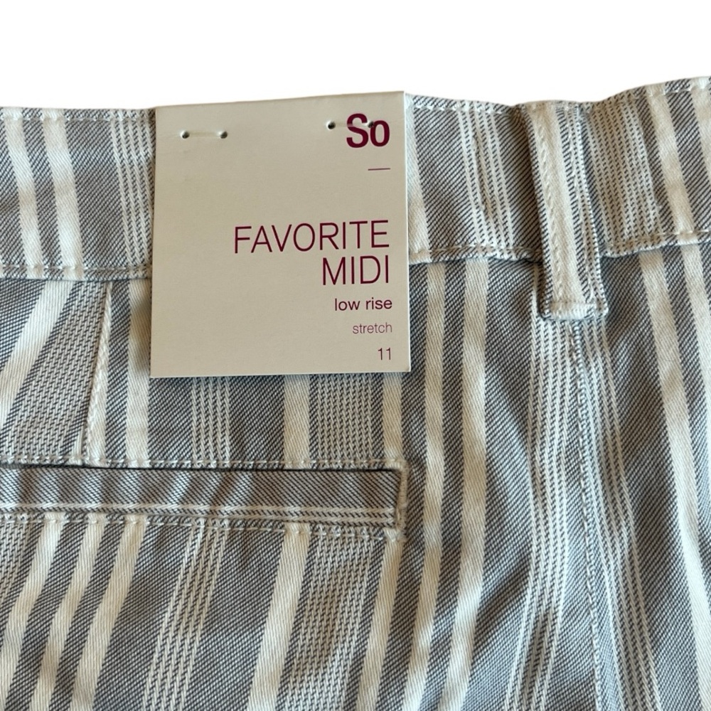 NWT SO Shorts Midi Low Rise Stretch Chambray Juniors 11 - Picture 7 of 10
